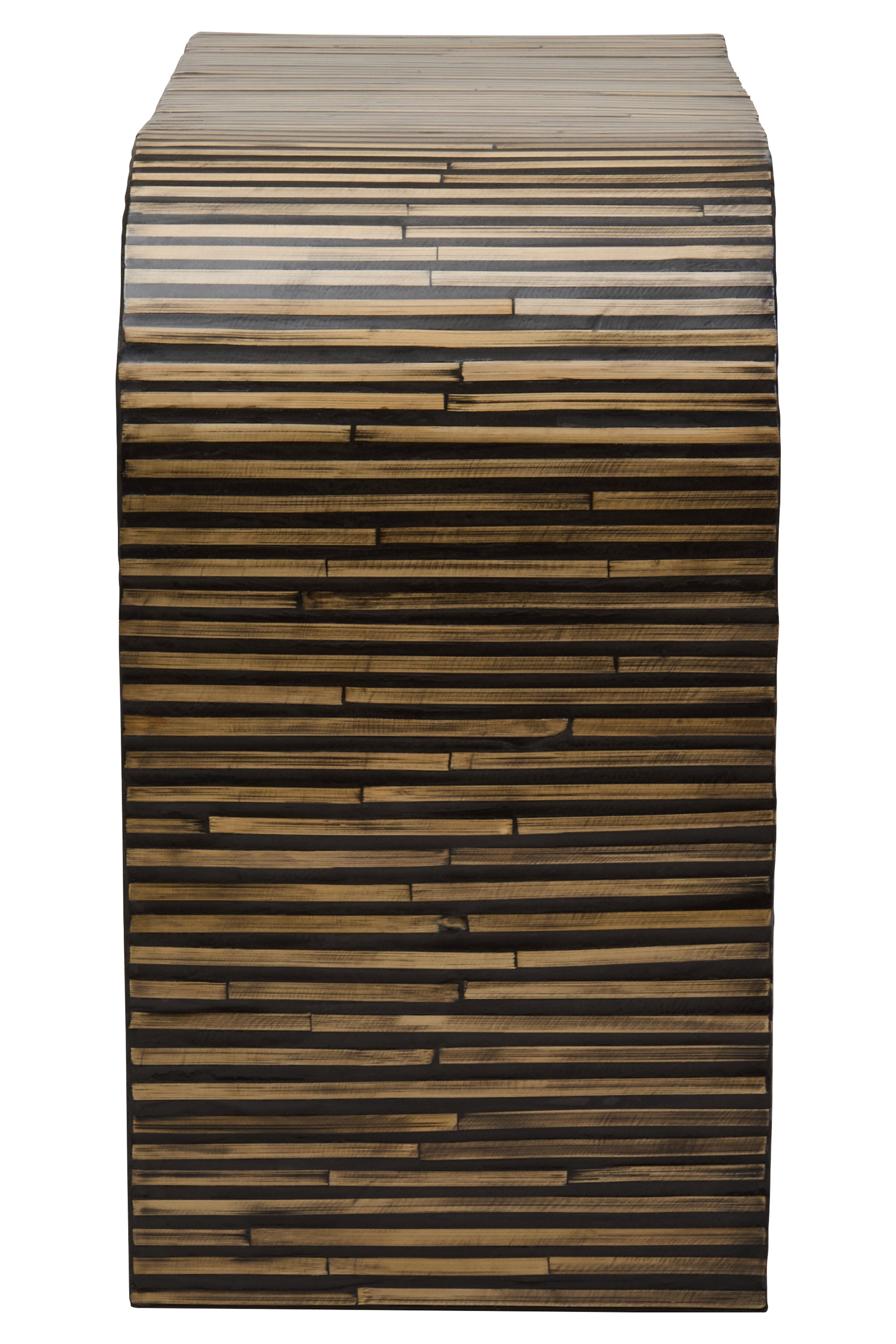 Antibes Bamboo Inlay Curved Console Table